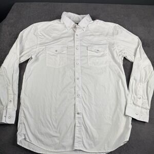 Wyoming Traders Pearl Snap Western Shirt XL White Cotton Cowboy Horses